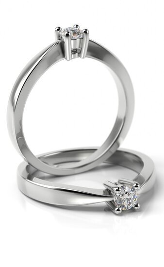 Aanzoeks verlovingsring 14 karaat witgoud met diamant model 11