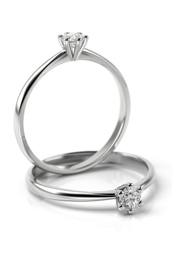 Aanzoeks verlovingsring 14 karaat witgoud met diamant model 01
