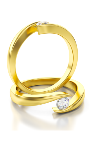 Aanzoeks verlovingsring 14 karaat geelgoud met diamant model 13