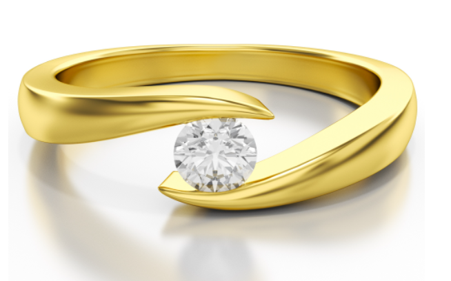 Aanzoeks verlovingsring 14 karaat geelgoud met diamant model 13