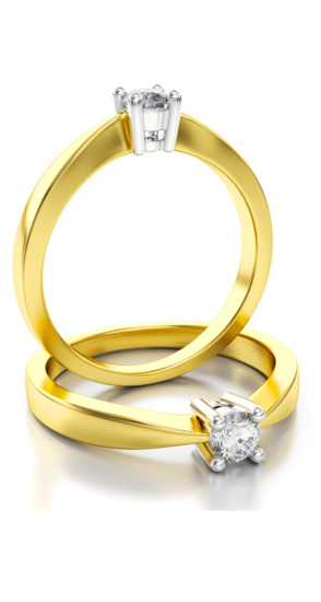 Aanzoeks verlovingsring 14 karaat geelgoud met diamant model 11