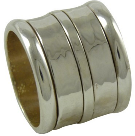 Ring 925 zilver &amp; koper ambachtelijk model 9