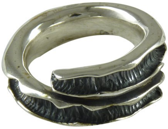 Ring 925 zilver &amp; koper ambachtelijk model 11