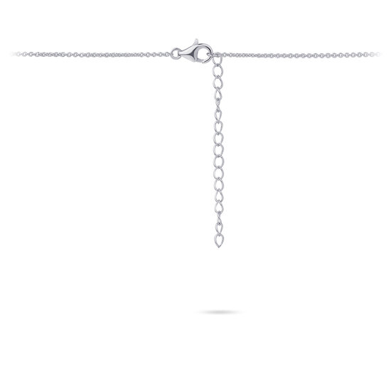 Halsketting  925 zilver met hanger rondjes zirkonia&#039;s model EJ
