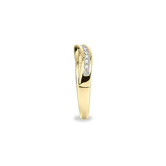 Ring 14 karaat goud band zirkonia model 263