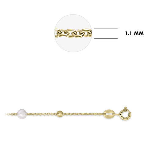 Armband 14 karaat goud edelsteen parelmoer model BU