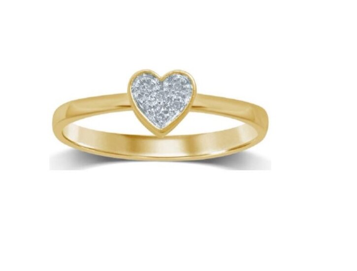 Ring 14 karaat goud hart diamant model 205