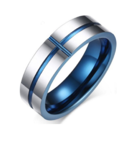 Ring titanium blauw model 101