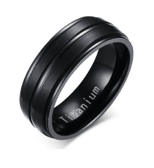 Ring titanium zwart model 64