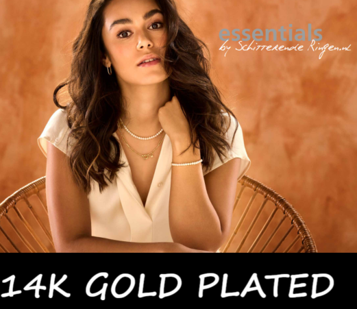 Halsketting 14 karaat gold plated plat model 16E