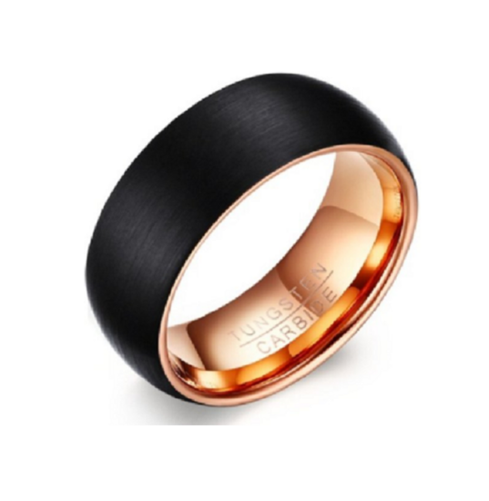 Ring wolfraamcarbide zwart &amp; ros&eacute; model 110