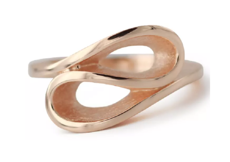 Zilveren 14 karaat ros&eacute;goud vergulde brede ring infinity model 14 C