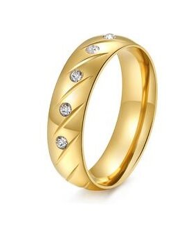 Ring 14 karaat gold plated zirkonia model 22