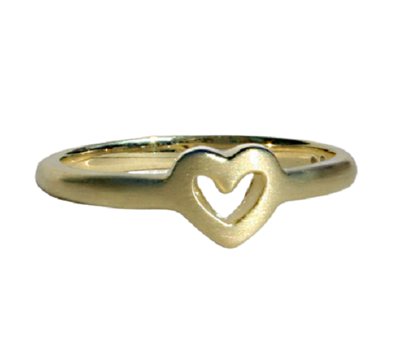 Zilveren 14 karaat goud vergulde ring hart model 41 C