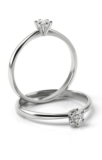 Aanzoeks verlovingsring 14 karaat witgoud met diamant model 206