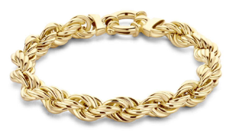 Armband 14 karaat gold plated koord model AT