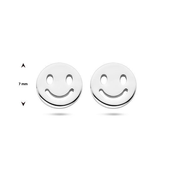 Oorknoppen 925 zilver smiley model GN