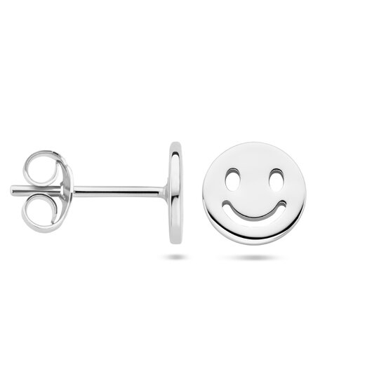 Oorknoppen 925 zilver smiley model GN