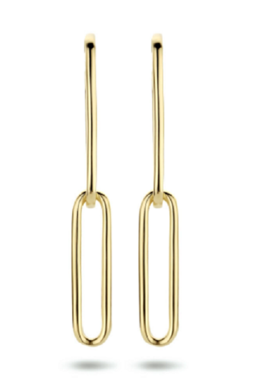 Oorbellen 14 karaat gold plated paperclip model EG