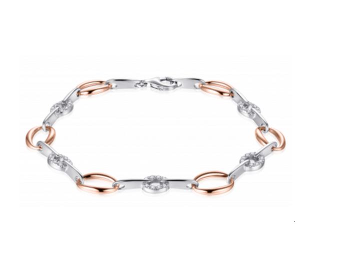 Armband 14 karaat ros&eacute; plated zirkonia | Diverse maten