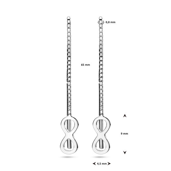 Doortrekoorbellen 925 zilver infinity model CN