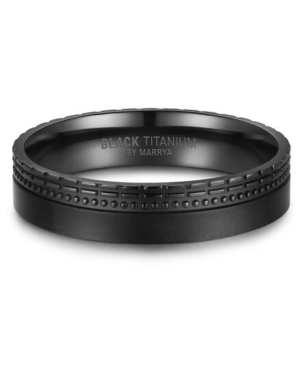 Trouwringen Zwart Titanium model 1102 | Ring met zonder steentjes