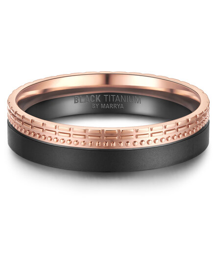 Trouwringen Zwart Titanium model 1092 | Ring zonder steentjes