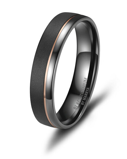 Trouwringen Zwart Titanium model 1049 | Ring zonder steentjes