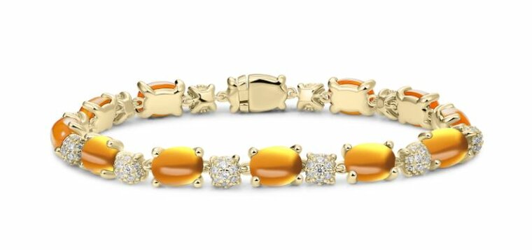 Armband 18 karaat gold plated oranje zirkonia 