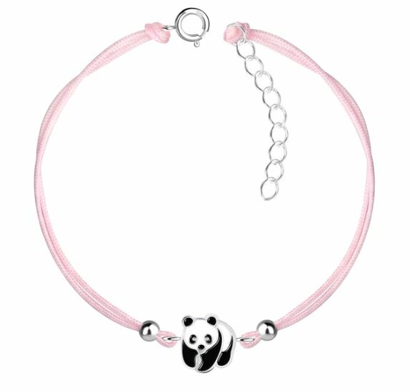 Kinder armband 925 zilver emaille panda