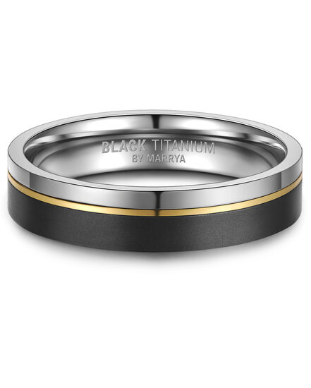 Trouwringen Mannen Zwart Titanium model 1024 | Stel uw eigen set samen