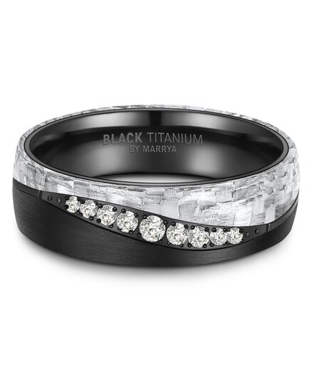 Trouwringen Vrouwen Zwart Titanium Diamant model 3198 | Stel uw eigen set samen