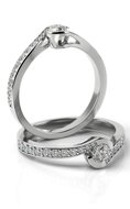Aanzoeks verlovingsring 14 karaat witgoud met diamanten model 10