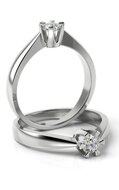 Aanzoeks verlovingsring 14 karaat witgoud met diamant model 08