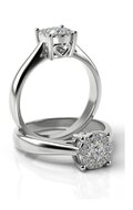 Aanzoeks verlovingsring 14 karaat witgoud met diamanten model 03