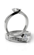  Aanzoeks verlovingsring 14 karaat witgoud met diamant model 02