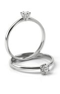 Aanzoeks verlovingsring 14 karaat witgoud met diamant model 01