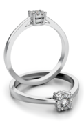 Aanzoeks verlovingsring 14 karaat witgoud met diamanten model 14