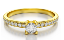 Aanzoeks verlovingsring 14 karaat geelgoud met diamanten model 09
