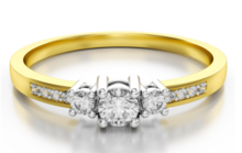 Aanzoeks verlovingsring 14 karaat geelgoud met diamant 07