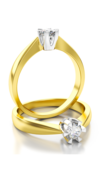 Aanzoeks verlovingsring 14 karaat geelgoud met diamant model 08