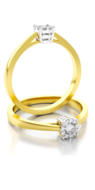 Aanzoeks verlovingsring 14 karaat geelgoud met diamanten model 14