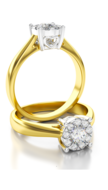 Aanzoeks verlovingsring 14 karaat geelgoud met diamanten model 03