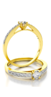 Aanzoeks verlovingsring 14 karaat geelgoud met diamanten model 04