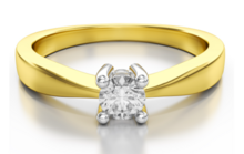 Aanzoeks verlovingsring 14 karaat geelgoud met diamant model 11