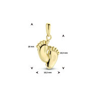 Halsketting  14 karaat goud met hanger baby voetjes model EF