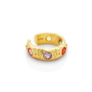 Ring verstelbaar 14 karaat gold plated gekleurde zirkonia model 240