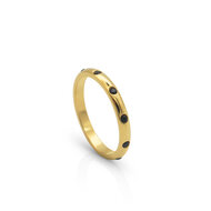 Ring 14 karaat gold plated zwarte zirkonia model 244