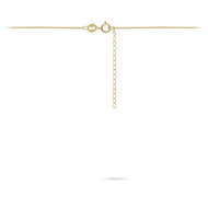 Halsketting 14 karaat goud met ronde hanger zwart edelsteen agaat model KH