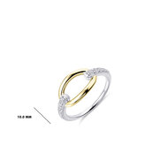 Ring 14 karaat gold plated schakel zirkonia model 261